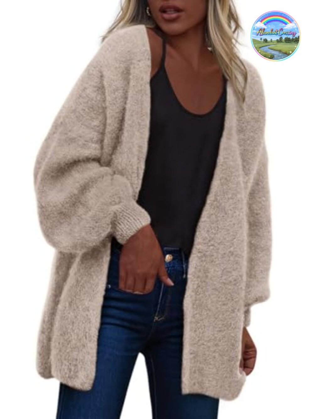 Women Oversized Chunky Knit Open Front Long Sleeve Cardigan